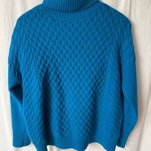 Ann Taylor Vibrant Blue Cowl Neck Sweater
